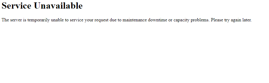 ありません 503 Error (Service Unavailable) after new installation - Technical
