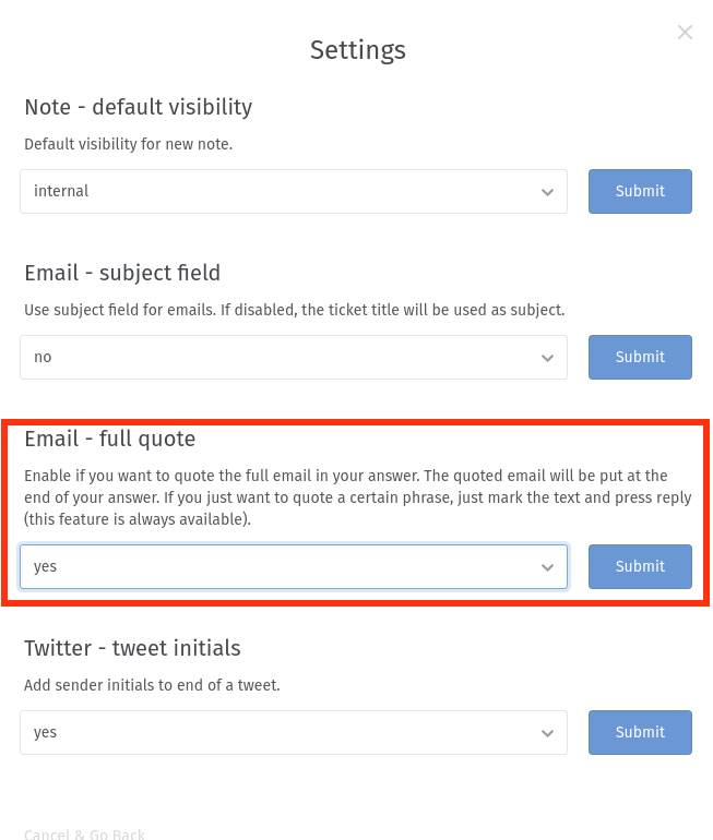 How to setting: full quote original e-mail content