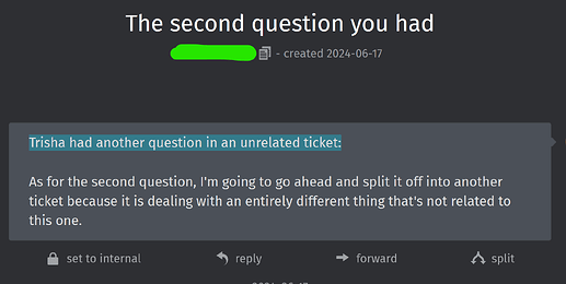Zammad Replying to Part of a Ticket 1