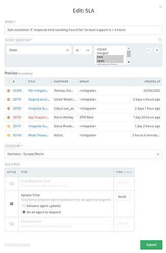 2022-07-01 13_39_31-Integrate Helpdesk - SLAs